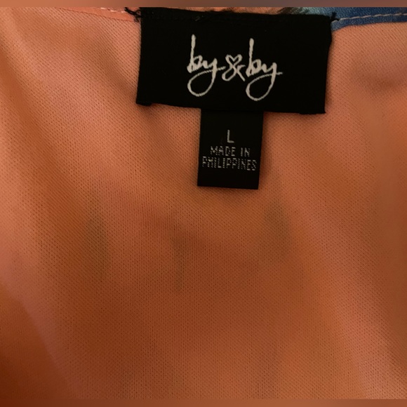 By an By (from JCPenney). Salmon,Blue, and White.size Large. - Picture 4 of 5